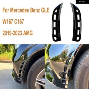 2PC フロント バンパー エアインテークブレード スポイラー 外装 ガード ボディデコレーション ステッカー メルセデスベンツ GLE W167 C167 2019-2023 AMG