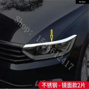 ステンレス フロント ヘッドライト アイブロウ トリム モールディングカバー トリム バー ガルニス VW/ フォルクスワーゲン パサート B8 2017-2023