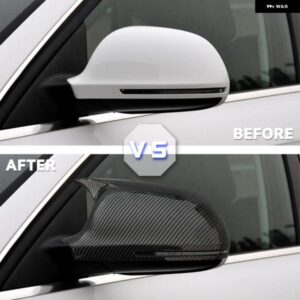 ペアサイドウィングミラー カバー アウディ A4 S4 A5 S5 B8 8T 2009-2012 2010 サイドリアビューミラー キャップカバー カーアクセサリー - Bright　black