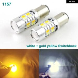 超高輝度 1157 BAY15D デュアルカラー スイッチバック LED DRL パーキング フロント ウィンカー ライト バルブ
