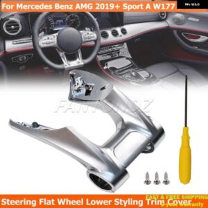 メルセデスベンツ AMG 2019+ スポーツ A W177 B W247 C W205 E W213 G W463 GLS W257 車用ステアリングフラットホイールアンダー スタイリング トリム
