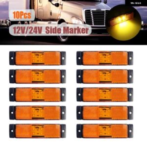 10個 12V 24V 4LED サイドマーカー アンバー ライト ポジションランプ 車クリアランス リア テールライト インジケーター トレーラー トラック 大型 トラッ