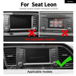 車用 セントラ ル コントロール スクリーン トリム リアルソフトカーボン ステッカー SEAT LEON 2013 - 20 LHD RHD - For　Screen　Red