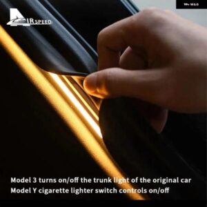 リア トランク 装飾 ライトバー LED 12V LED テスラ モデル3 2018-2023 モデルY 2020-2023 簡単取り付け カスタム ライト - Warm　Model　Y　20-23