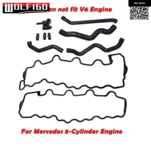 メルセデスベンツ 8気筒 エンジン W163 R170 W202 W203 バルブ カバー ガスケット クランクケース ベンチレーション エアインテークブリーザーホースセット