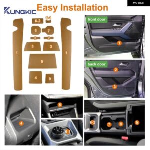13PCS レザー滑り止めスロット パッド DACIA DUSTER 3 2024 2025 車ドア溝マット 自動車内装 トリム DACIA DUSTER3 アクセサリー - Brown