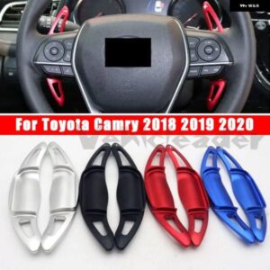 2X 車用 ステアリングホイール シフト パドルブレードエクステンション オートダイレクト シフター ギア DSG ステッカー アルミ トヨタ カムリ 2018 2019