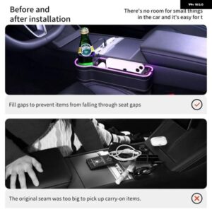 多機能カップ ホルダー 隙間 収納 ボックス カーシート隙間QC3.0 USB 7色LED充電補助車両 - Gap　plug