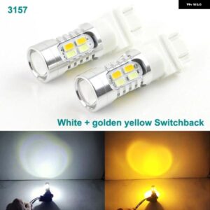 超高輝度 3157 デュアルカラー スイッチバック LED DRL パーキング フロント ウィンカー ライト ランプ バルブ