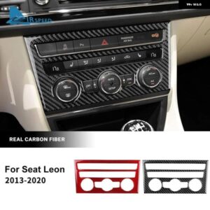 リアルソフトカーボン ステッカー シートレオン 2013 - 20 LHD RHD カー セントラ ル エアコン ボタン パネル トリム