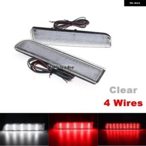 2個 LED 車用 リア バンパー リフレクター ライト テールブレーキ ストップ ランニングライト 三菱 ランサー 2008-2017 全車種対応 - Clear