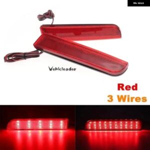 2個 LED 車用 リア バンパー リフレクター ライト テールブレーキ ストップ ランニングライト 三菱 ランサー 2008-2017 全車種対応 - Red