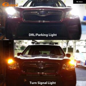 スバル レガシィ アウトバック 2005 - 09 デュアルカラー スイッチバック 3157 LED DRL パーキング フロント ウィンカー ライト バルブ
