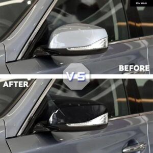 2個 車用サイドバックミラー カバー キャップ カーボンブラック スタイル /光沢ブラック インフィニティ Q50 Q60 QX30 Q70 全モデル 2014-2021 - 1　pair　black