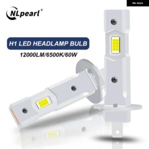 2個 12000LM H1 LED ヘッドライト バルブ CANバス ハイパワー 60W H1 H3 LED 車用ヘッド フォグランプ ファンレス ワイヤレス ミニサイズ オートランプ