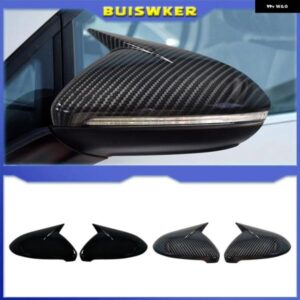 ブラックバックミラー カバー サイドミラー キャップ カーアクセサリー VW ゴルフ 7 MK7 MK7.5 GTI R GTE GTD 2014-2019