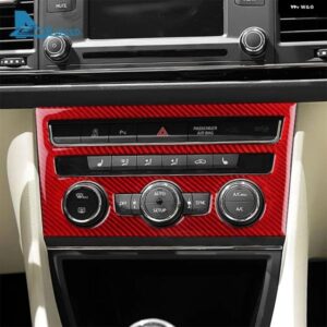リアルソフトカーボン ステッカー LHD RHD 車用 セントラ ル エアコン ボタン パネル トリム シートレオン 2013 - 20 - Type　B　Red　Carbon