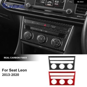 リアルソフトカーボン ステッカー LHD RHD 車用 セントラ ル エアコン ボタン パネル トリム シートレオン 2013 - 20