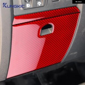 ルノー フルエンス メガーヌ RS 2009 - 14 LHD 運転席 収納 ボックス パネル トリム リアルソフトカーボン ステッカー - For　LHD　Red　Carbon