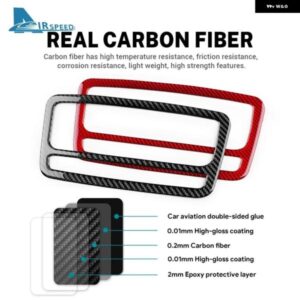 リアルソフトカーボン ステッカー LHD RHD カーセンター コンソール CD フレーム パネル トリム シート イビサ 2009 - 14 - Type　B　Black　Carbon