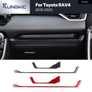 トヨタ RAV4 XA50 2019 - 24 2025 LHD RHD 車 ダッシュボード 装飾 ストリップ トリム リアルソフトカーボン ステッカー