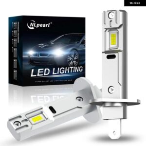 2個 1:1 車用 LED H1 H3 LED CANバス ヘッドライト バルブ 80W 18000LM ホワイト 6500K ミニH3 バルブ オートスーパーブライト LED フォグランプ 12V