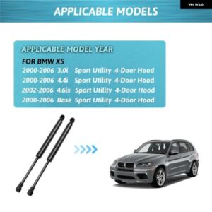 フロント ボンネット ガスストラットフードリフト サポート ストラットショック2個 BMW - black