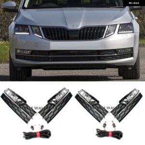 ライト シュコダ オクタビア 5E MK3 LCI 2017 2018 2019 フロント バンパー LED / ハロゲン フォグランプ ライト / グリル カバー / ワイヤー ハーネス