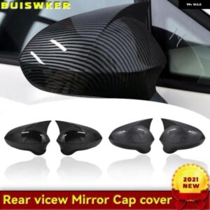 ブラック/カーボンリアビューミラー カバー キャップ SEAT LEON MK2 1P IBIZA MK4 6J 2008-2017 ミラー ケースカバー