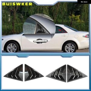 マツダ 6 2002-2016 アクセサリー リアクォーターサイドウィンドウルーバーベントカバー シャッター パネル トリム - Gloss　Black