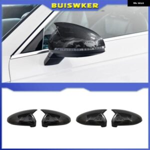 2個 ブラック サイドミラー キャップ アウディ A4 A5 B9 2017 - 21-2023 S4 RS4 S5 RS5 ALLROAD QUATTRO 交換用カバー