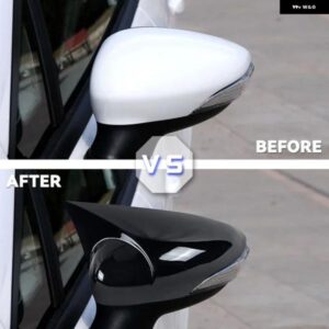 左/右シルバー車サイドリアビューウィングミラー カバー キャップ フォード フィエスタMK7 2010 - 17 - Bright　black
