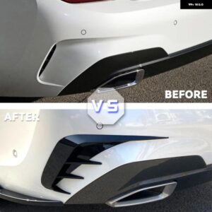 車用リア バンパー リップスポイラー Mスポーツサイド エアベント アウトレット カバー BMW 3シリーズ G20 G28 318I 320I 330 325I アクセサリー 2020 2021 - Gloss　Black