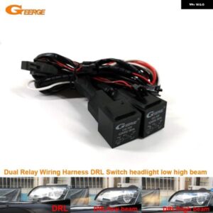デュアルリレー配線 ハーネス キット BMW E46 E36 E38 E39 E90 E91 E60 E61 DRL エンジェルアイ ハローリング スイッチ ヘッドライト ローハイビーム