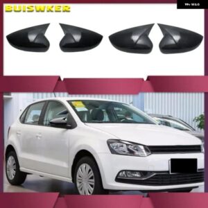 グロスブラック サイドウィング リアビュー バックミラー カバー ケースキャップシェル フォルクスワーゲン VW ポロ MK5 6R 6C V 2009-2017 交換用
