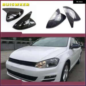 ブラックホーンシェイプサイドウィングミラー カバー VW ゴルフ 7 MK7 7.5 GTD R GTI GTE VII キャップ E- ゴルフ スポーツバン 2013 2018 2019 2020 交換