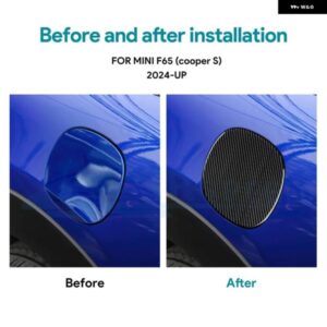車用燃料 タンクキャップ カバー ガス用 リアルソフトカーボン トリム F65 外装 ステッカー BMW MINI COOPER S F65 2024 2025 - black　carbon