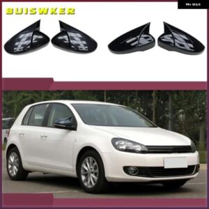 フォルクスワーゲン ゴルフ 6 VI MK6 GTI Rライン R20 トゥーラン カーボンパターンミラー ケース ブラックサイドウィング バックミラー カバー