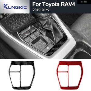 トヨタ RAV4 XA50 2019 - 24 2025 LHD RHD 車用 ギア シフト パネル アクセサリー リアルソフトカーボン ステッカー