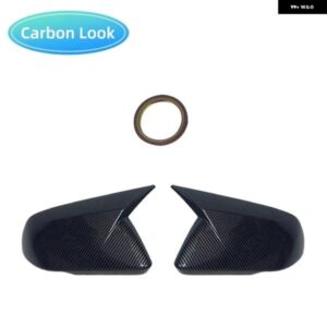 ブラックカーボンカラーホーン スタイル バックミラー サイドミラー カバー キャップ1組 フォード マスタング2015 - 20 - Lamp　style　Carbon