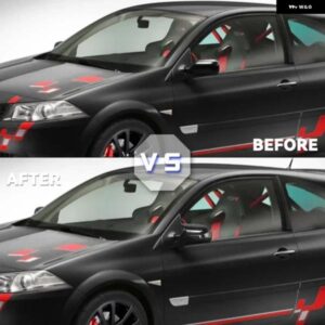 ルノー メガーヌ 2 MK2 2002-2009 車用 バックミラー サイドミラー カバー ウィングキャップ ステッカー 外装 ドアケース トリム カーボン ブラック - Bright　black