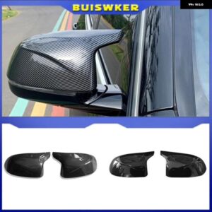 自動車用リアビューサイドミラー カバー トリム BMW F25 X3 F26 X4 F15 X5 F16 X6 2014 2015-2018 ブライトブラック カーボン スタイル