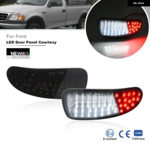 2X LEDドアカーテシウェルカムライト フォード F-150 SVT F-250 ホワイト/レッド パドルアンビエントランプ 車 アウトレット エクストリーライト