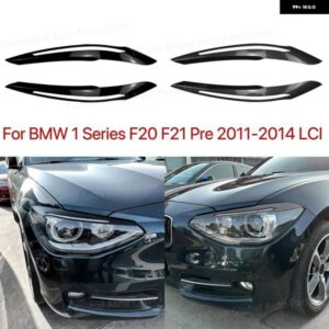 2個 ブラック カー ヘッドライト アイブロウ トリム BMW 1シリーズ F20 F21 2011-2014年式前期 LCI ヘッドランプ アイリッドカバー カーアクセサリー