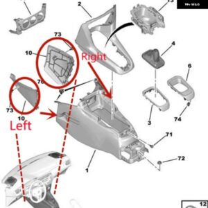 適合 プジョー 301 シトロエン C-ELYSEE補助計器盤サイド トリム パネル 98024582ZD 9802458277 装飾 カバー - Right