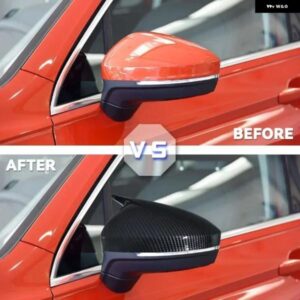 1ペア M バックミラー カバー サイドリバース フォルクスワーゲン VW ティグアン MK2 2017 - 2022 バックミラー トリム キャップ - Gloss　Black