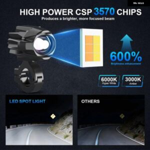 オートバイ バイク ヘッドライト LED 補助 フォグランプ モト ドライビングカー フォグスポット ヘッドライト 6500K ランプ BMW R1200GS アドベンチャー LC - WHITE