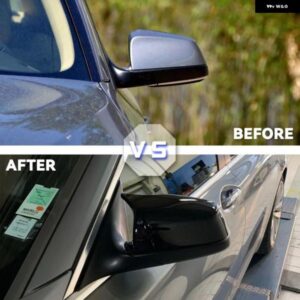 自動車用リアビューサイドミラー カバー トリム BMW 5 6 7シリーズ E60 E61 E63 E64 F01 F02-F04 F06 F07 F10 F11 F12 F13 アクセサリー - Bright　black