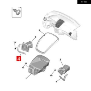 適合 プジョー 207 I 207 A7 フェイシア パネル フェイスプレート ルーバーモールディング センター パネル トリム エア アウトレット 8265JA 8265HY 8265KH - Middle