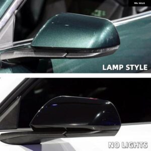 1ペア バックミラー カバー ケース 自動車 外装 アクセサリー 車サイドバックミラー シェルカバー フォード マスタング 2015-2022 - Lamp　style　Black